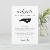 Welkomstbrief North Carolina Wedding & Itinerary (Staand voorkant)