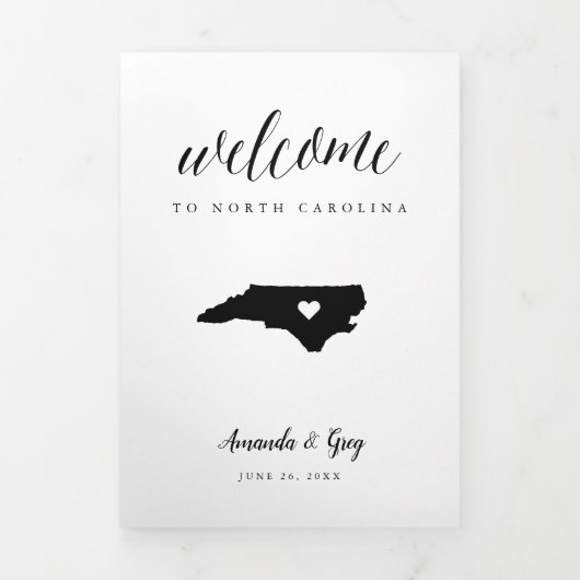 Welkomstbrief North Carolina Wedding & Itinerary Drieluik Programma (Cover)