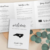 Welkomstbrief North Carolina Wedding & Itinerary Drieluik Programma