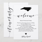 Welkomstbrief North Carolina Wedding & Itinerary Programmakaart (Voorkant / Achterkant)