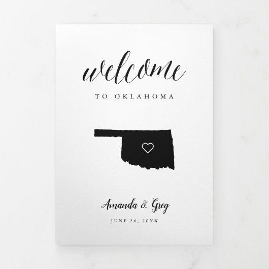 Welkomstbrief Oklahoma Wedding & Reisroute Drieluik Programma (Cover)