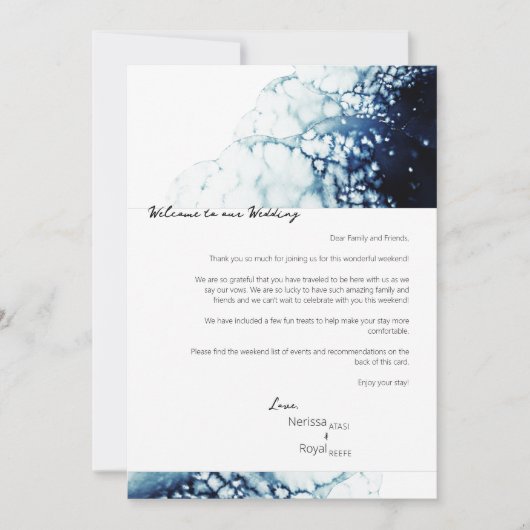 Welkomstbrief reisroute Kaart bestemming bruiloft (Voorkant)