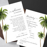 Welkomstbrief reisroute Kaart bestemming bruiloft<br><div class="desc">Verwelkom uw gasten en informeer hen over de komende activiteiten met deze tropische strandbestemmingskaart, met waterverf palmbomen en bewerkbare details. Pas het met gemak aan door gebruik te maken van de opties "personaliseren" en "bewerken met behulp van ontwerpgereedschap". ***ALLEEN VOOR AANKOOP ONTWERPAANVRAGEN** Als u geen aankoop hebt gedaan en een...</div>