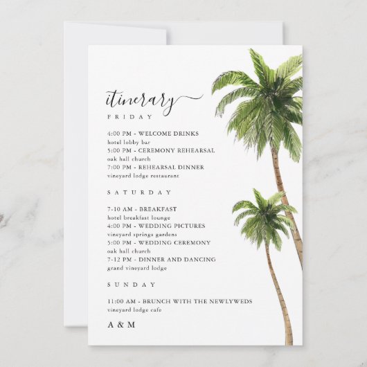 Welkomstbrief reisroute Kaart bestemming bruiloft (Achterkant)