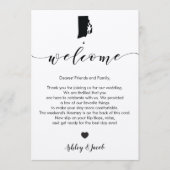 Welkomstbrief Rhode Island Wedding & Itinerary Programmakaart (Voorkant)