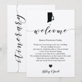 Welkomstbrief Rhode Island Wedding & Itinerary Programmakaart (Voorkant / Achterkant)