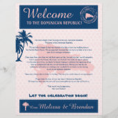 Welkomstbrief roze & Navy Dominicaanse Republiek (Voorkant)