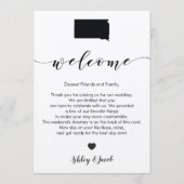 Welkomstbrief South Dakota Wedding & Itinerary Programmakaart (Voorkant)