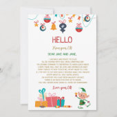 Welkomstbrief van de Kerstelf Kaart (Voorkant)