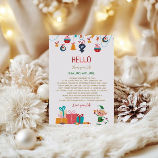 Welkomstbrief van de Kerstelf Kaart