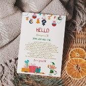 Welkomstbrief van de Kerstelf Kaart