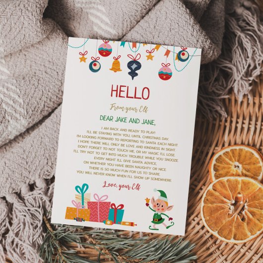 Welkomstbrief van de Kerstelf Kaart