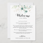 Welkomstbrief van de Rustic Eucalyptus Gold Weddin (Voorkant)