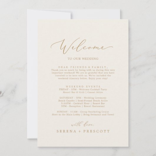 Welkomstbrief van Delicate Gold Cream, rondweg en  (Voorkant)