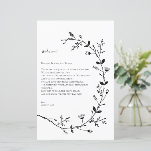 Welkomstbrief van het Wissel van het Wijnstokwedde (Staand voorkant)