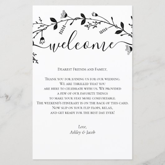 Welkomstbrief van het Wissel van het Wijnstokwedde (Voorkant)