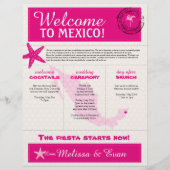 Welkomstbrief van hot-roze ivory Wedding voor Mexi (Voorkant)