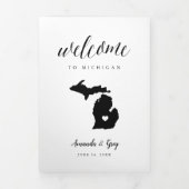 Welkomstbrief van Michigan Wedding & Itinerary Drieluik Programma (Cover)