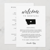 Welkomstbrief van Montana Wedding & Reisroute (Voorkant / Achterkant)