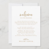 Welkomstbrief van Rustic Gold Script, reisweg en k (Voorkant)