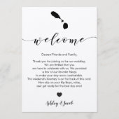 Welkomstbrief van St. Kitts en Nevis Wedding Programmakaart (Voorkant)