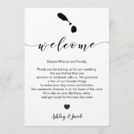 Welkomstbrief van St. Kitts en Nevis Wedding Programmakaart