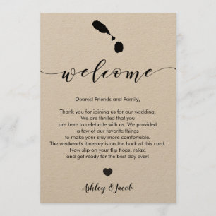 Welkomstbrief van St. Kitts en Nevis Wedding Programmakaart