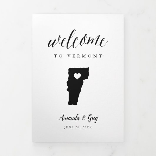 Welkomstbrief Vermont Wedding & Itinerary Drieluik Programma (Cover)