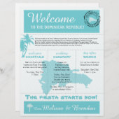 Welkomstbrief voor bruiloft Dominicaanse Republiek (Voorkant / Achterkant)