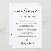 Welkomstbrief voor bruiloft en weekendreiskaart programmakaart (Voorkant / Achterkant)