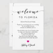 Welkomstbrief voor bruiloft en weekendreiskaart programmakaart (Voorkant / Achterkant)