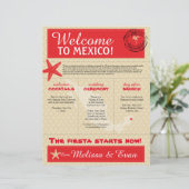 Welkomstbrief voor bruiloft in Mexico (Staand voorkant)