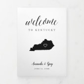Welkomstbrief voor bruiloft Kentucky & reisroute Drieluik Programma (Cover)