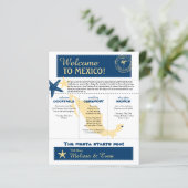 Welkomstbrief voor bruiloft Riviera Maya Mexico (Staand voorkant)