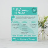Welkomstbrief voor bruiloft voor Aruba (Staand voorkant)