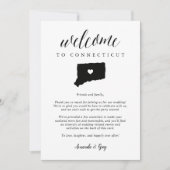 Welkomstbrief voor Connecticut Wedding en reisrout (Voorkant)
