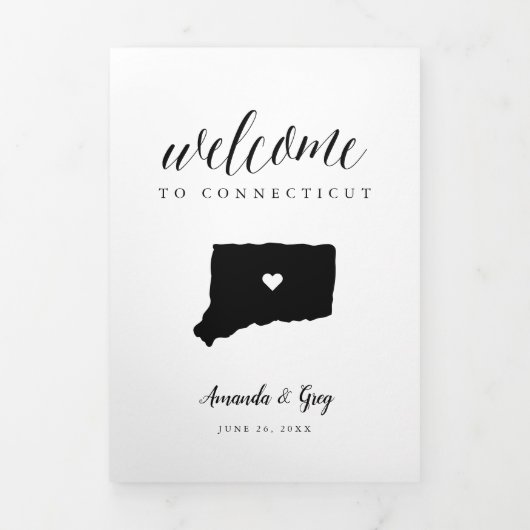 Welkomstbrief voor Connecticut Wedding en reisrout Drieluik Programma (Cover)