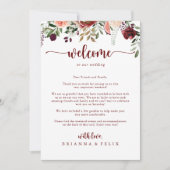 Welkomstbrief voor de zomerse Floral Wedding (Voorkant)