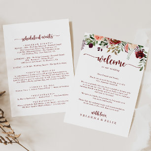 Welkomstbrief voor de zomerse Floral Wedding