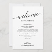Welkomstbrief voor elegant Black Wedding en reisro (Voorkant)