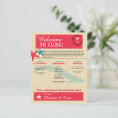 Welkomstbrief voor het huwelijk in Cuba, Blauwgroe (Staand voorkant)