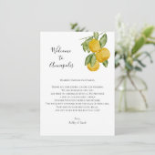 Welkomstbrief voor het huwelijk van Lemon, huwelij Informatiekaartje (Staand voorkant)