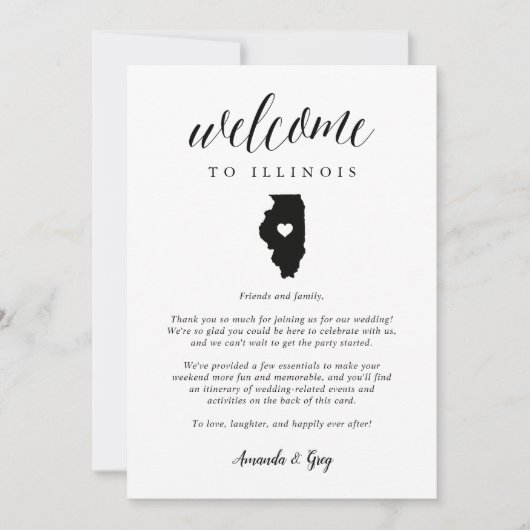 Welkomstbrief voor Illinois Wedding & Traject (Voorkant)