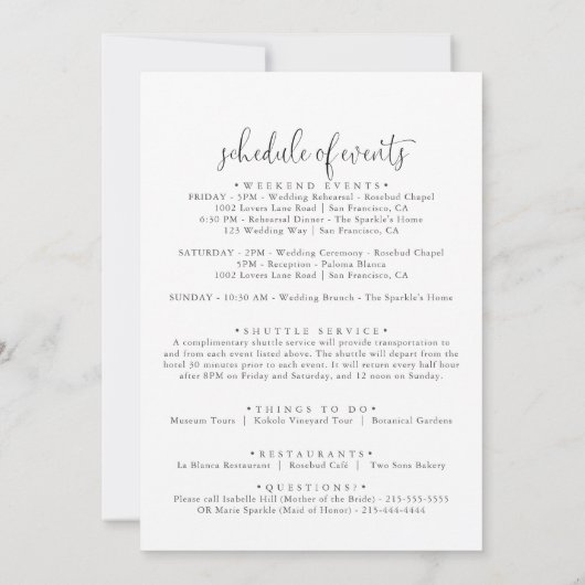 Welkomstbrief voor Love Fancy Script Weduwen (Achterkant)