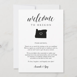 Welkomstbrief voor Oregon Wedding & Reisroute