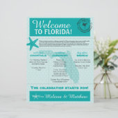 Welkomstbrief voor Starfish Ocean Blauwgroen Flori (Staand voorkant)