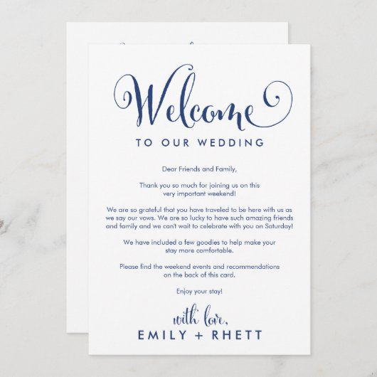 Welkomstbrief Zuid-Belle marine Programmakaart (Voorkant / Achterkant)