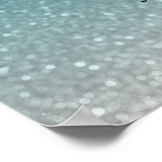 Welkomstbruiloft - Blauwgroen en zilverglitter Poster (Hoek)