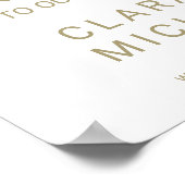 Welkomstbruiloft met gouden zegen Eucalyptus Poster (Hoek)