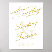 Welkomstbruiloft met legant Gold Script Poster (Voorkant)